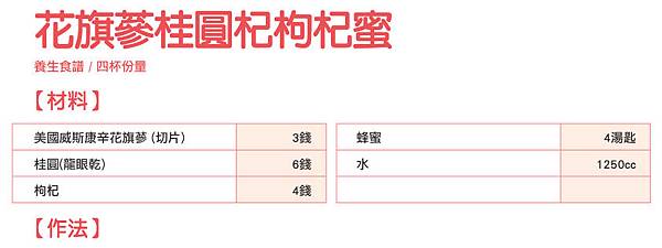 花旗蔘桂圓杞枸杞蜜材料