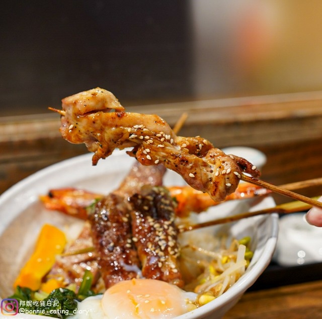 新竹日式料理禧樂丼飯, 刺身, 燒烤禧三味串燒丼