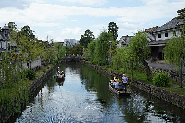 日本岡山｜倉敷美觀地區，柳蔭垂垂賞遊川，熱門倉敷桃子嚐當季水