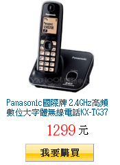 Panasonic國際牌
        2.4GHz高頻數位大字體無線電話KX-TG3711(黑)