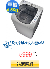 三洋6.5公斤單槽洗衣機(ASW-87HT)