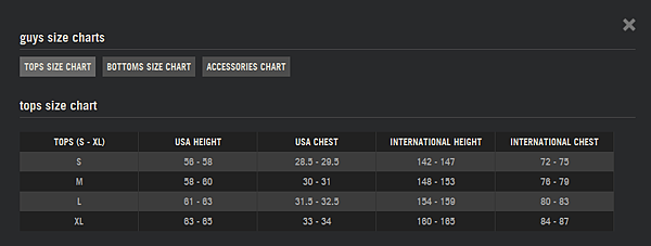 abercrombie kids size chart