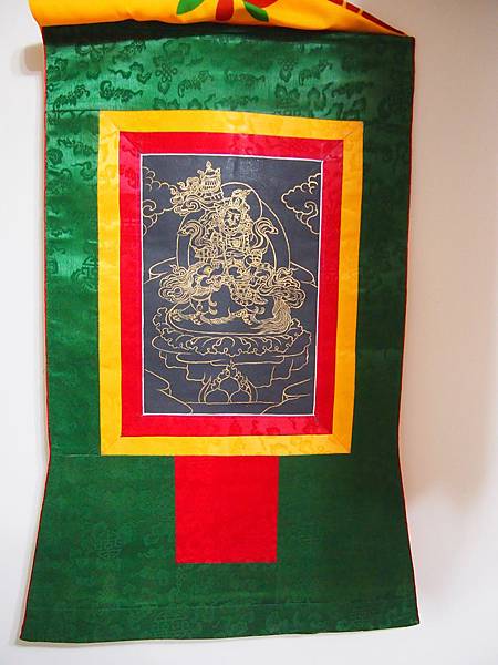不丹手工唐卡-財寶天王-含布框
