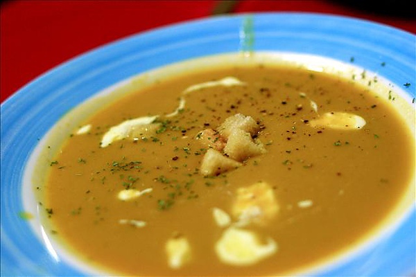 Truffle pumpkin cream soup