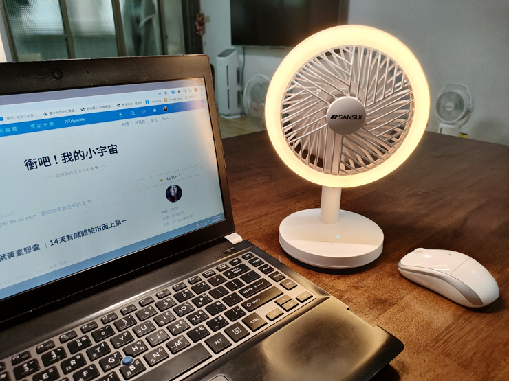 SANSUI山水 攜帶型電扇無線充電式風扇│夏日必備LED驅蚊照明的空氣循環DC風扇