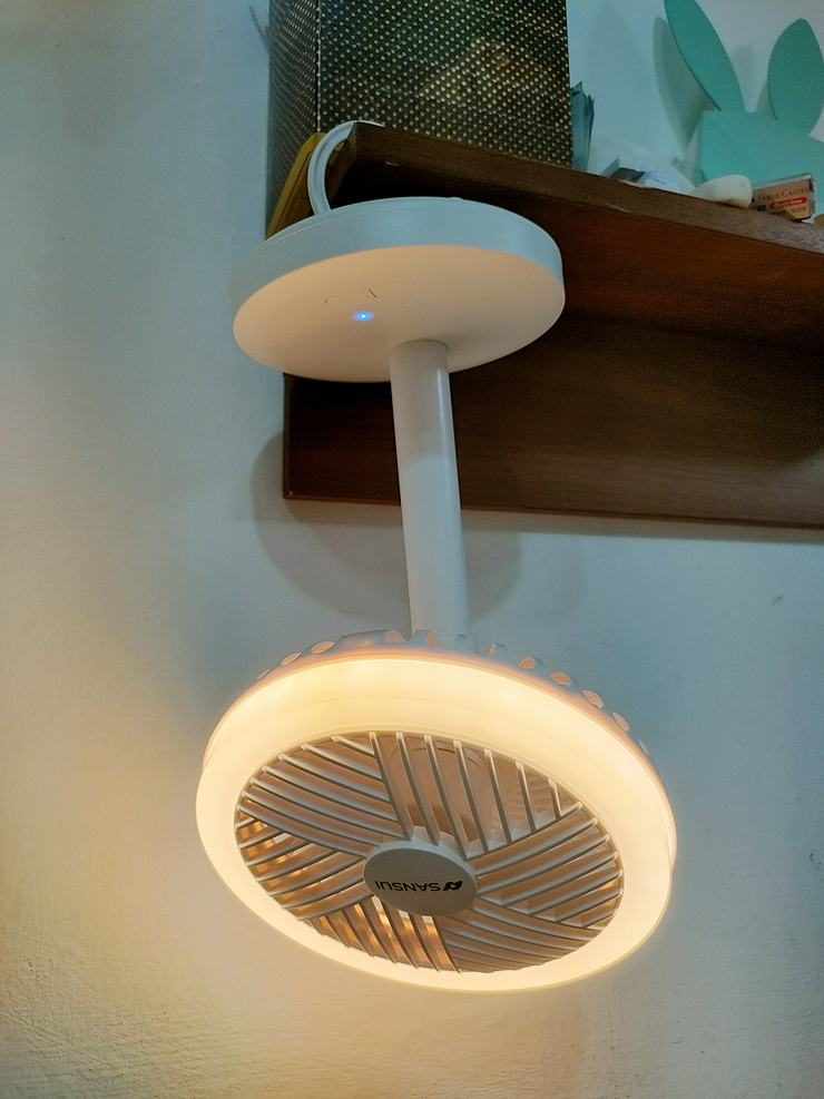 SANSUI山水 攜帶型電扇無線充電式風扇│夏日必備LED驅蚊照明的空氣循環DC風扇