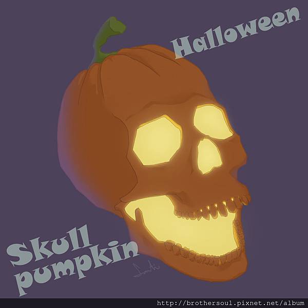 萬聖節賀圖skullpumpkin