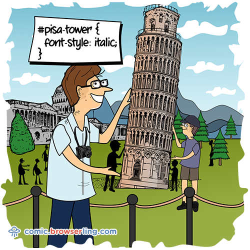 Pisa Tower CSS - Web Designer Joke