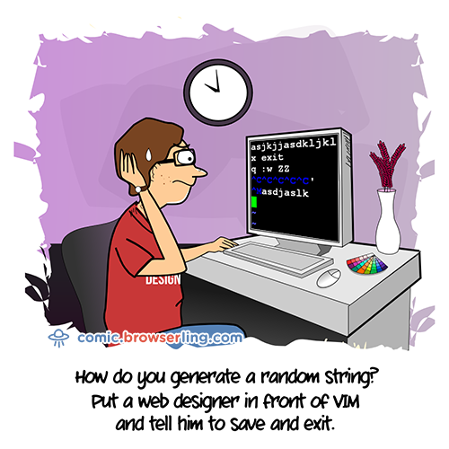 Vim - Web Designer Joke