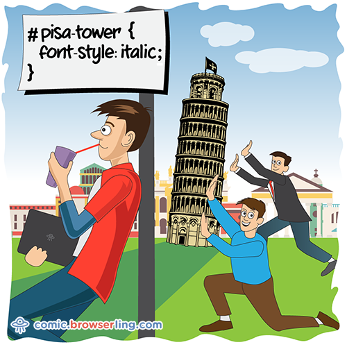 Tower of Pisa - Web designer Joke