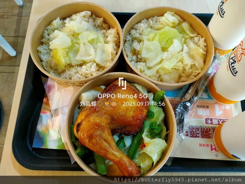 21風味館 高雄大遠百門市:烤雞腿蔬菜餐/雞汁高麗菜飯+檸檬