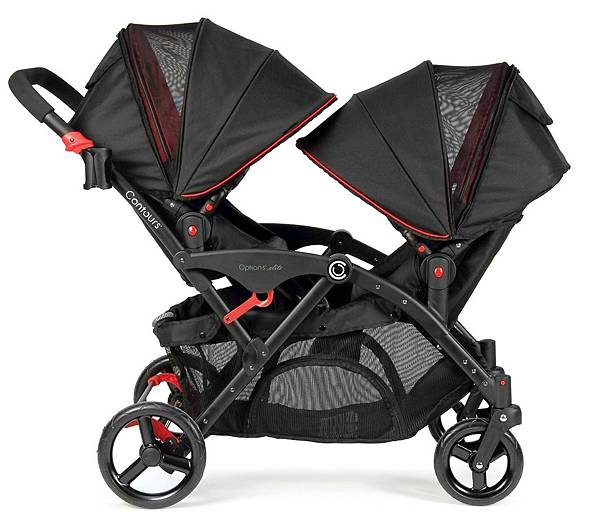 Contours Options Elite Tandem Stroller red