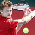 03 Stanislas Wawrinka from Switzerland plays against Marcos Baghdatis from Cyprus during the Kooyong Classic tennis tournament in Melbourne Wednesday, Jan. 14, 2009. Wawrinka won the match 6-2, 6-2..jpg