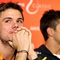 Stanislas Wawrinka during a press conference for the Kooyong Classic tennis tournament in Melbourne on January 13, 2009.jpg