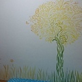 室內牆壁彩繪-屏東住家彩繪-樹的圖騰,原創壁畫(TEL:0970-200799 壁卡柏)