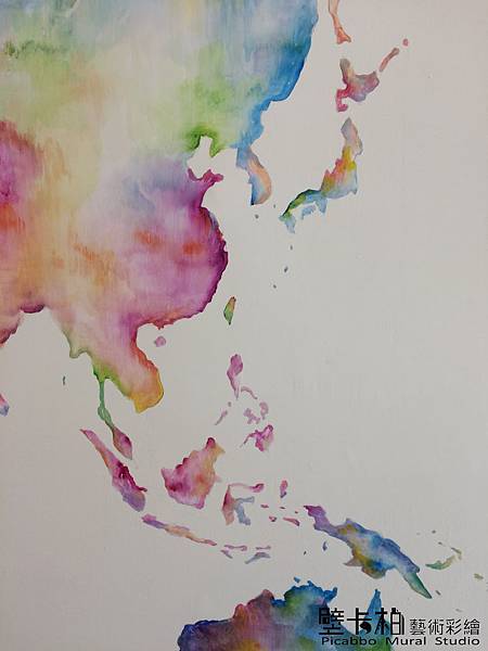 台中牆壁彩繪-世界地圖(壁卡柏TEL : 0970200799)