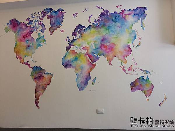 台中牆壁彩繪-世界地圖(壁卡柏TEL : 0970200799)