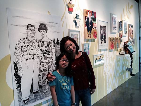 mommy and M in front of exhibit.JPG