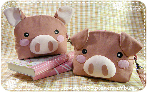 【材料包販售】諸事大吉－粉紅豬拉鍊收納包
