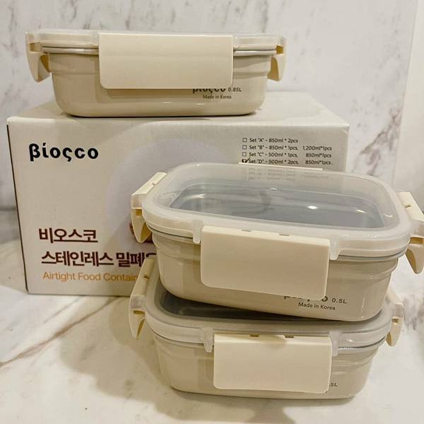 餐廚用品｜BIOSCO韓國可微波陶瓷不鏽鋼保鮮盒-保鮮、加熱