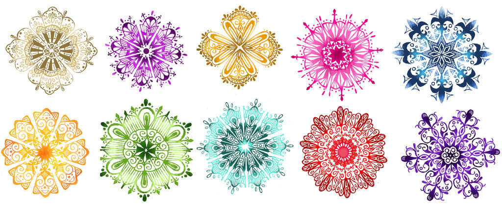 彩色複雜花