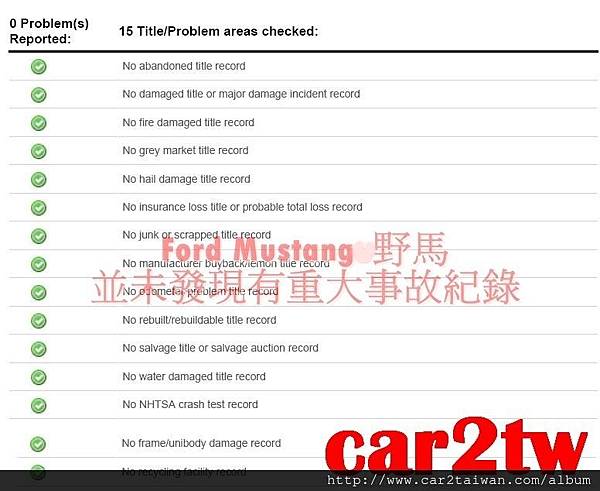 福特野馬外匯車Auto Chek報告 16