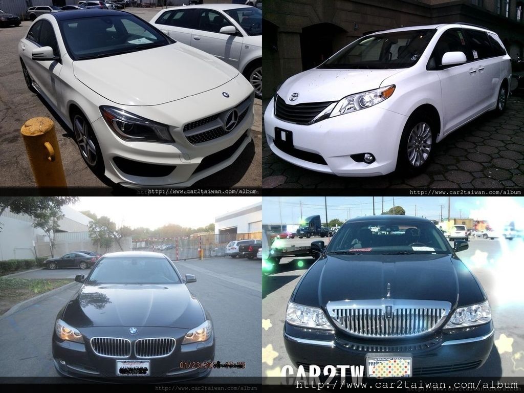 Car2TW曾經進口過好幾台全新車喔！像是TOYOTA SIENNA、BENZ CLA、BMW 528I、林肯TOWNCAR 都有從美國海運回台灣的經驗,