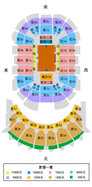 NBA台灣熱身賽售票座位表和價錢 