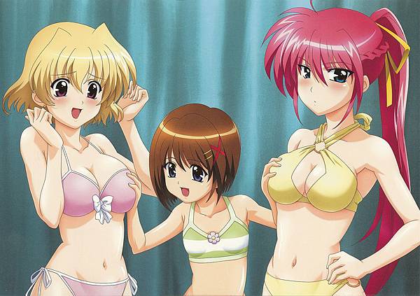 Konachan.com - 3201 mahou_shoujo_lyrical_nanoha ribbons shamal signum swimsuit yagami_hayate