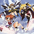 Konachan.com - 3203 fate_testarossa takamachi_nanoha thighhighs wings yagami_hayate