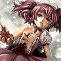 Konachan.com - 96827 blood choker dress hamoto kaname_madoka mahou_shoujo_madoka_magica torn_clothes twintails