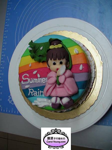 學生張名明-人形蛋糕裝飾課程-Summer rain(真蛋糕)