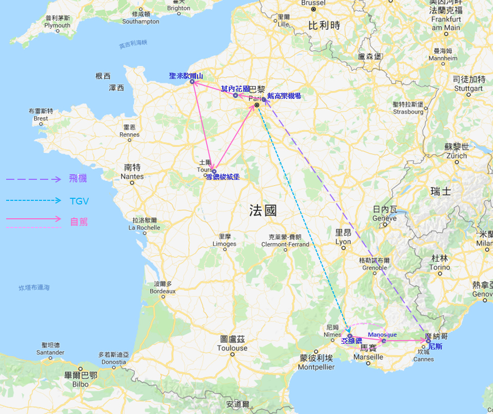 2019 France trip map.bmp