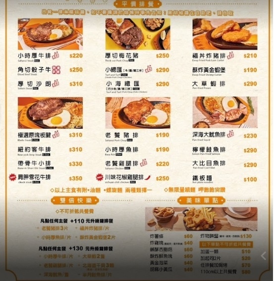 【桃園美食】小時厚牛排,桃園中山店,各式牛排選擇,還有老饕推