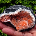 ORANGE MESOLITE BALLS WITH CHALCEDONY CRYSTALS VERY RARE FORMATION --------.jpg