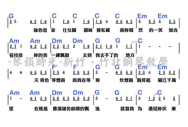 青花瓷c調版本簡譜大字版本分享 新竹 竹北 琴韻時光鋼琴工作室 Kate鋼琴老師 痞客邦