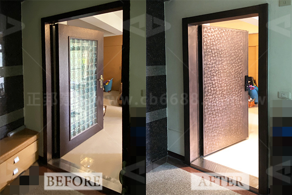 B%26;A-3.jpg 【桃園玄關門】桃園龜山玄關門包框改裝鑄鋁門,加購多功能電子鎖