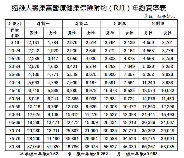 遠雄人壽康富醫療健康保險附約 Rj1 雪花台湾