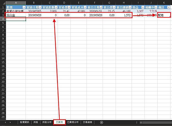 Excel 365.股票投資管理.配息 Excel 365.股票投資管理.配息