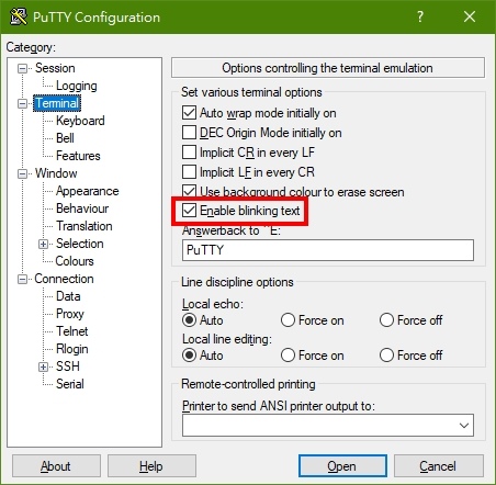 PuTTY.Ptt 連線設定 PuTTY.Ptt 連線設定