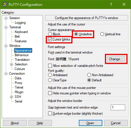 PuTTY.Ptt 連線設定 PuTTY.Ptt 連線設定