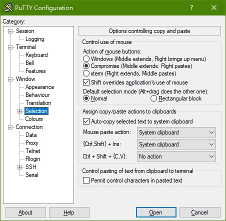 PuTTY.Ptt 連線設定 PuTTY.Ptt 連線設定
