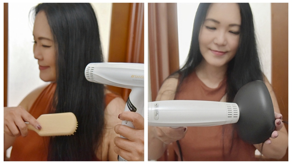 家電開箱|SANSUI山水 極勁正負離子高速吹風機 負離子柔順 速乾低噪 可折疊 380g輕手感 輕音量最低65db,吹髮也能邊追劇超方便|西莉亞玩樂人生 SANSUI山水 極勁正負離子高速吹風機