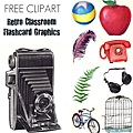 free clipart retro classroom flashcard graphics