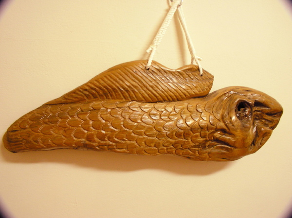 鰱魚乾檜木雕刻