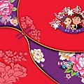 旋木婚宴背板（紅紫客家風）