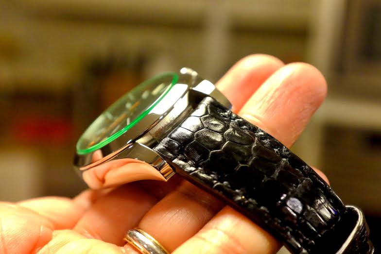 Rolex Milgauss black padded crocodile strap. 01