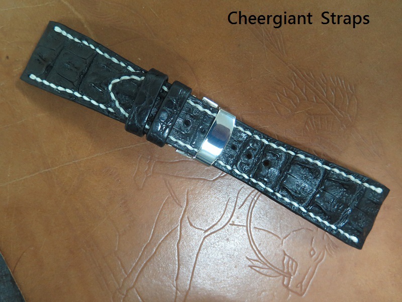 寶格麗 Assioma 48 黑色大骨鱷魚錶帶分享 Bulgari Assioma 48 black big horn croco strap.