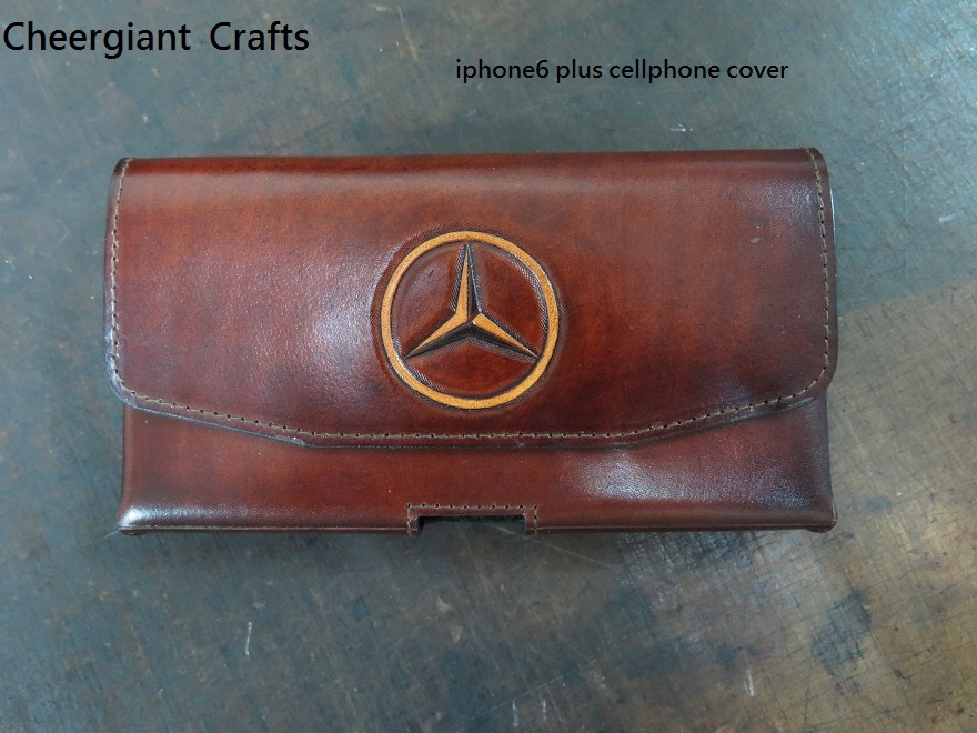iphone 6 plus hand made cellphone leather cover. 01 