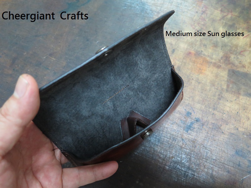 Medium size glasses leather cover, 8x16.8x5CM, 中尺寸太陽眼鏡皮套. 03